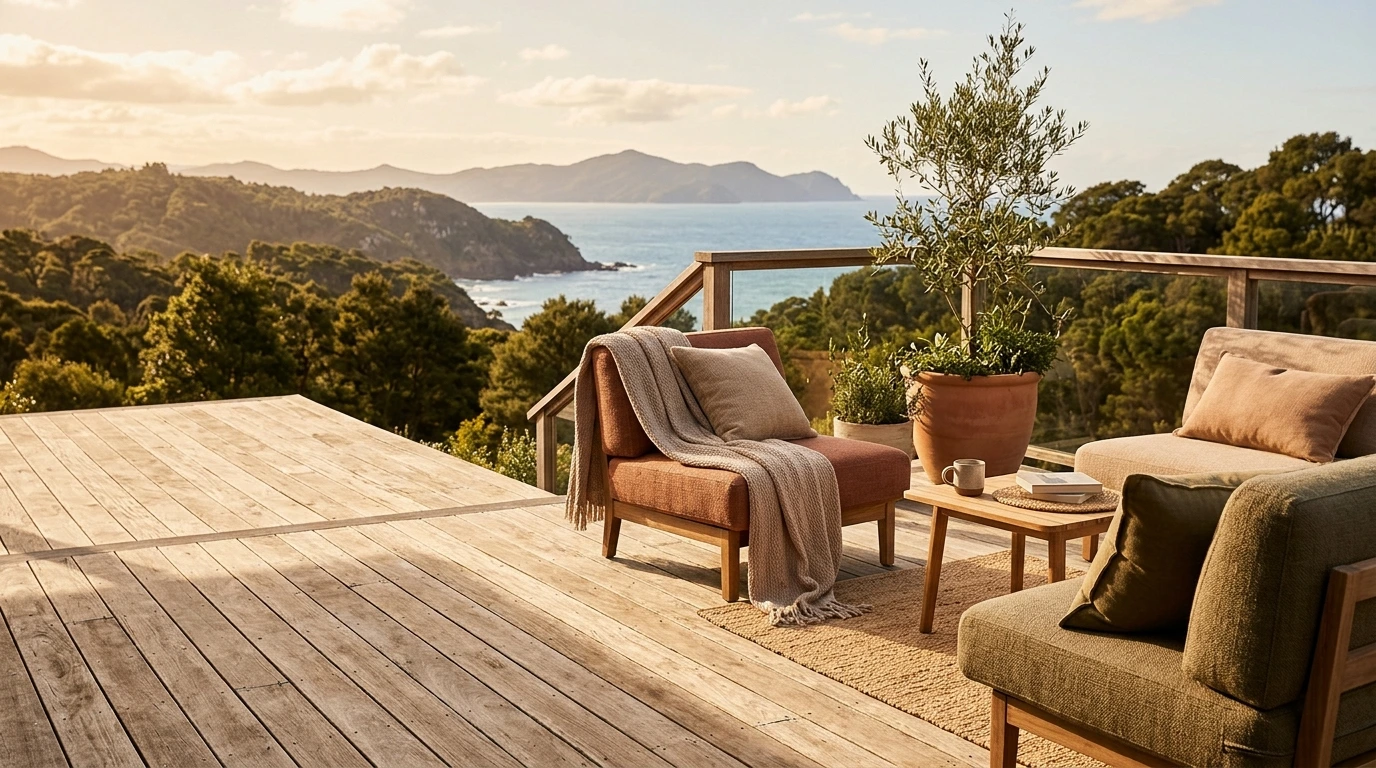Terrasse bois avec piscine