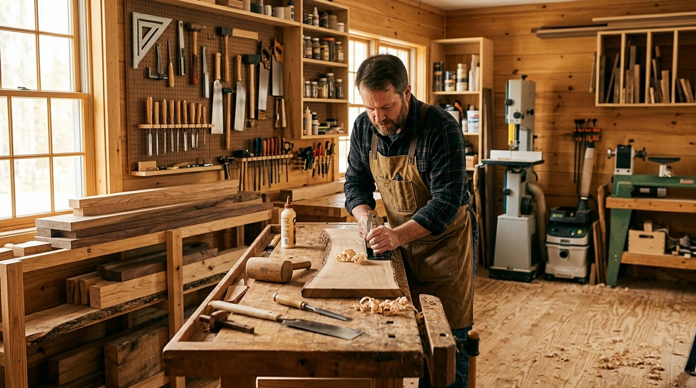Scierie locale française en Alsace avec bois empilés