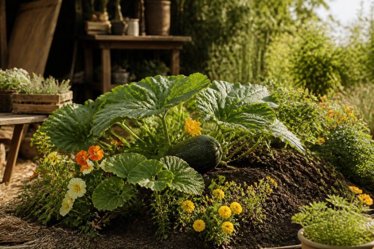 Punaises, oïdium et fleurs avortées : 15 plantes compagnes qui protègent les courges depuis des siècles