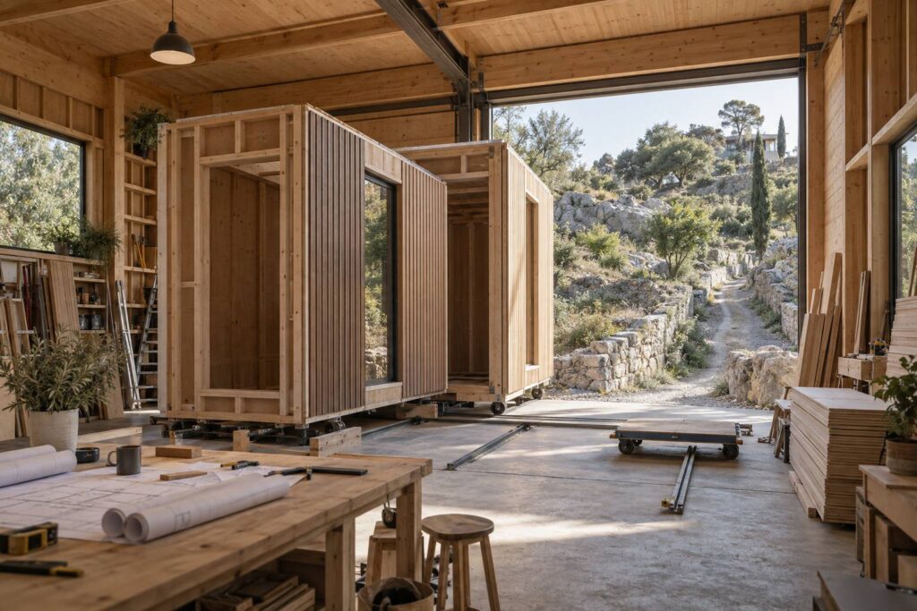 Illustration éditoriale du sujet : Construction modulaire bois : les limites qu'on vous dit rarement
