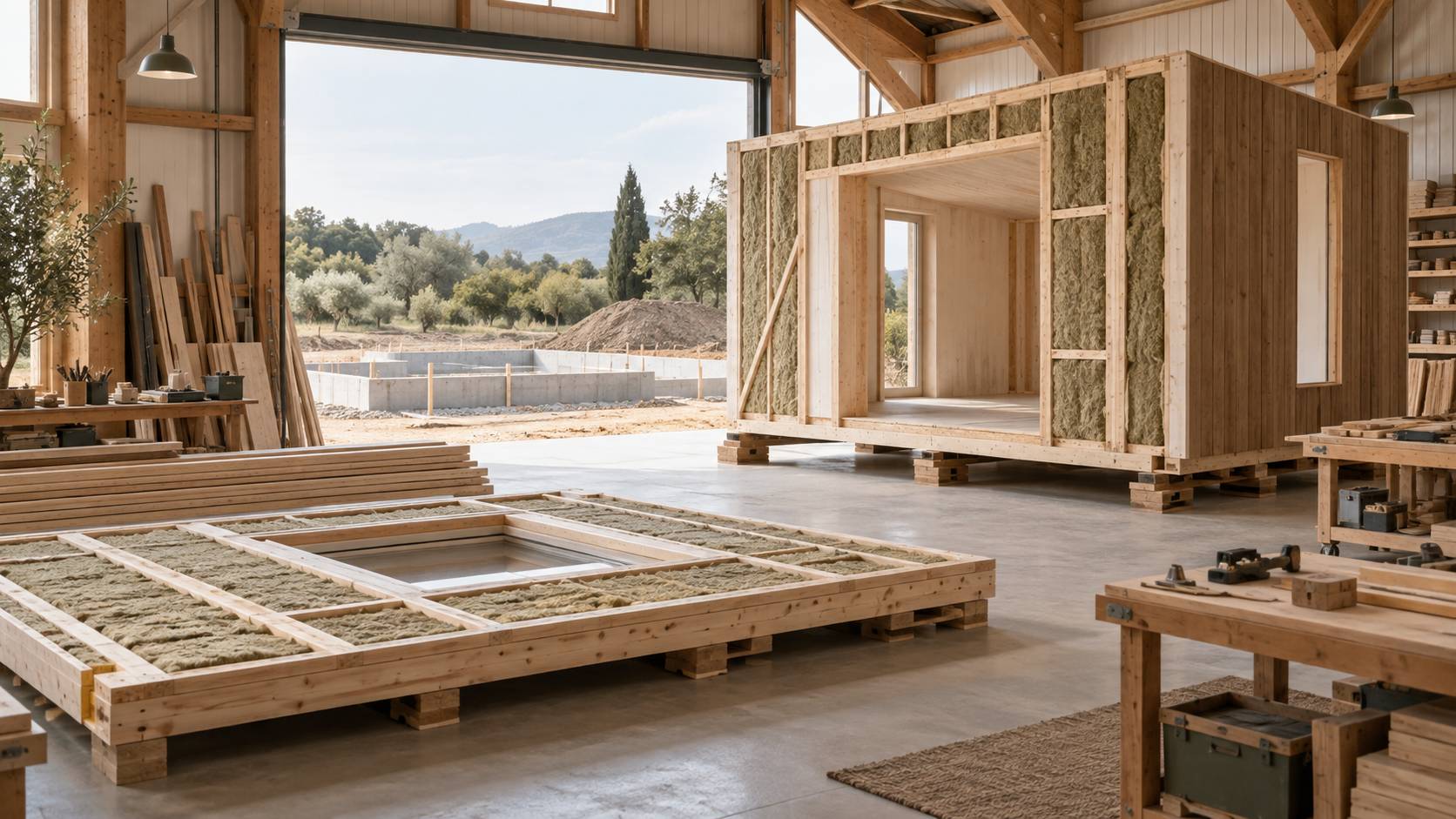 Illustration éditoriale du sujet : Maison modulaire bois : comment ça marche vraiment